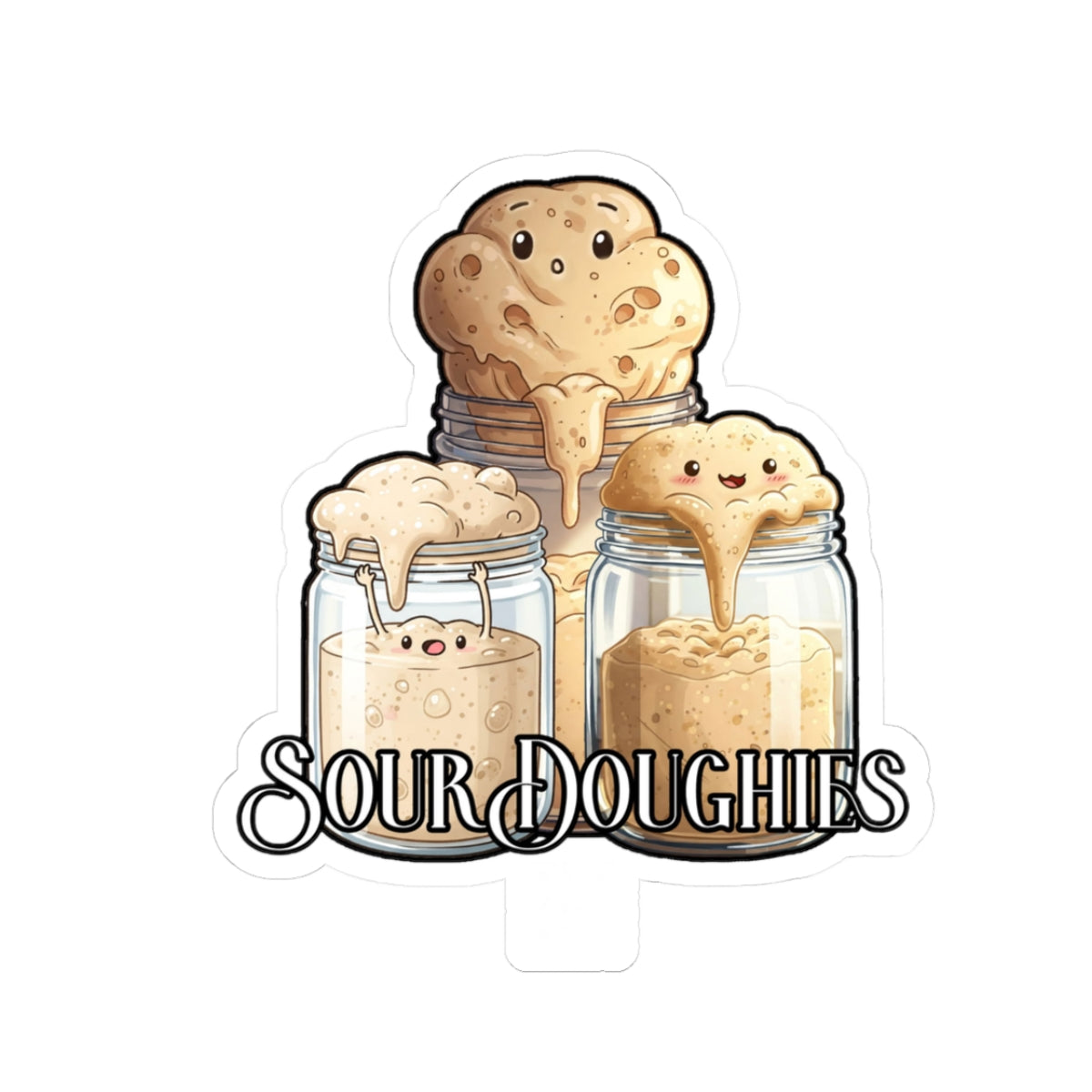 SourDoughies Kiss-Cut Sticker — Cute Sourdoughies sticker
